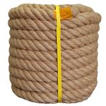 Twisted Manila Rope Jute Rope (1.5 Inch x 50 Feet) Natural Thick Hemp Rope for Docks, Railings, Swing, Decorating