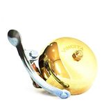 Vincita Vintage Brass Bike Bell - Shiny Gold Color, Long Sustain, Clear Sound, Resonant Tone Suitable for All Bikes Easy to Install - Classic Retro Bicycle Accessories