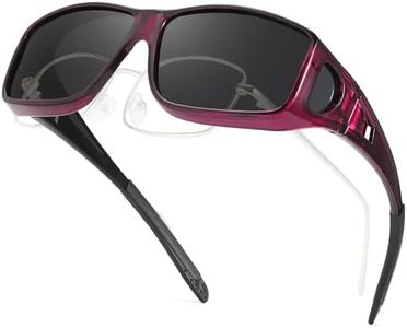 TJUTR Polarised Fit Over Glasses Sunglasses Wrap Around for Men Women Fitover Prescription Glasses UV400 Protection and Anti-Glare for Fishing Driving & Outdoor Activities