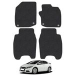 Car Mats Compatible with Honda Civic (2012-2017) Tailored Fit Black Carpet Car Floor Mats Set Accessory Custom Fit 4 Pieces - Anti Slip Backing & Black Binding Trim Edge