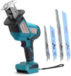 WOODSTARTER Cordless Reciprocating Saw, 3500 SPM, Brushless Motor, 4 Blades, Tool‑Free Blade Change, Portable for Wood & PVC Cutting, compatible with Makita Battery(Battery Not Included)