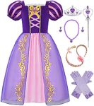 Aoiviss Girls Princess Costume Purple Princess Dresses for Little Girls Fancy Dress Up Clothes for Halloween Cosplay Party