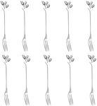 AnSaw 10-Piece Silver Mini Leaf Des