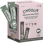 Choolip Grab & Go Squeeze Vita Stick Lickable Treats for Dogs & Cats. 49 Liver Support Sticks with Essential multivitamins. Soft and Tasty Paste for All Life Stages, Supporting Liver Health