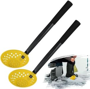 Yogayet 2 PC Ice Fishing Scoop Plastic Ice Fishing Skimmer with Long Handle Winter Ice Fishing Gear, Ice Fishing Accessories