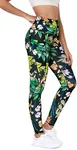 ODODOS Women's High Waisted Full Length Yoga Leggings with Pockets, 28" Inseam Tummy Control Non See Through Workout Athletic Running Yoga Pants, Tropical Flower, Medium