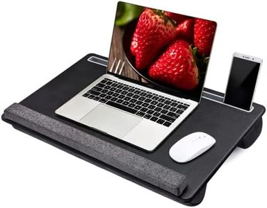 27" Large Lap Laptop Desk - Full Mouse Pad Gaming Tray - Portable LapDesk with Mouse Pad & Wrist Rest for Notebook, MacBook, Tablet, Bed, Sofa, Working, Drawing(Black, Fit Up to 17.3-in Laptops)