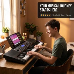 RockJam 61-Key Keyboard Piano – Portable Electronic Music Keyboard