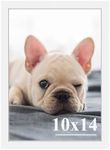 RUN HELIX 10x14 Picture Frame, Wall Gallery Photo Frames,Stable and Sturdy White Frame with High Definition Plexiglass,10x14 Poster Photo Frame,Horizontal and Vertical Formats for Wall Hanging, White