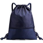 Wavefind Drawstring Backpack Bag Gym Bulk Sports Storage Sackpack Swim Waterproof Portable Storage Basketball Men Women Travel Gift Men Women Volleyball Blue