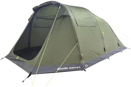 Eurohike Sendero AIR 6 Man Inflatable Tent with Porch & Spacious Living Area, 6 Person, Waterproof, Easy to Pitch, Tunnel Design, Ideal for Family Camping Trips & Festivals, 3000mm HH