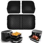 Air Fryer Liners Silicone for Ninja Flexi Drawer Air Fryer, AF500UK Accessories Reusable Air Fryer Accessories Large Air Fryer Inserts, 1X10.4L and 2x5.2L (3 Packs- Black)