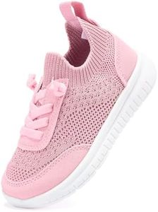 BMCiTYBM Toddler Shoes for Baby Boys Girls Lightweight Breathable Walking Infant Sneakers Non-Slip Casual Outdoor Indoor 2-2.5 Years Pink Size 7 Toddler