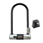 Kryptonite KryptoLok Combo Bike U-Lock, Anti-Theft Security, 12.7mm Steel Shackle, 4-Digit Resettable Combination, U-Shape, Black