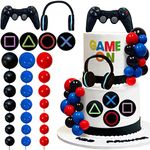 30 PCS Video game themes Cake Toppers ,Headset Cake Decoration Ball , Controller Cake Decoration for Birthday Party Cake Decoration (Colour)