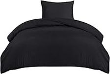 Utopia Bedding Single Duvet Cover Set - Soft Microfibre Polyester Duvet Cover with Pillow case - Bedding Quilt Cover Set (Black)