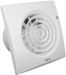 Fantronix ENVIRO White Bathroom Extractor Fan, Standard Operation with Light Switch. Wall or Ceiling Mountable, Fascia Size: 158x158x26mm, 99mm diameter vent