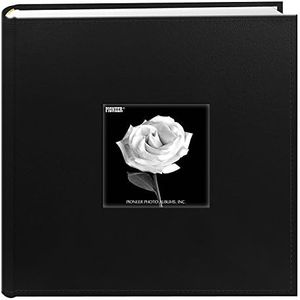 Sewn Leatherette 200 pkt 4x6 Photo Album, Black