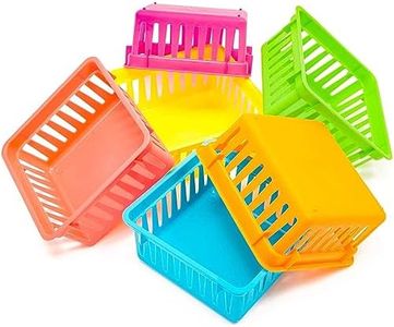 Bright Creations 12-Pack Colorful Small Storage Baskets Plastic Bins for Organizing Shelves and Desks, Arts and Crafts Containers for Home, School, Office (4 Colors, 5.3 x 5.3 x 2.4 in)