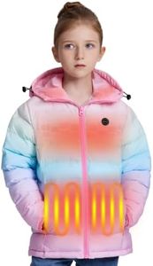 ORRNIKKO Kids Heated Jacket with Battery Pack - 7.4V Rechargeable Boys Girls Lightweight Electric Heated Coat Winter