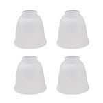 Aspen Creative 23045-4 Transitional Style Bell Shaped Frosted Replacement Glass Shade, 2-1/8" Fitter Size, 4-5/8" high x 4-5/8" Diameter, 4 Pack