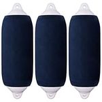 XMK Boat Fender Covers for Taylor Made Big B Center Rope Tube Boat Bumper Fender,3-Pack Navy Blue 9" x 26" Marine Fender Covers to Protect Boat Fender w Stretch Polyester