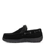 Clarks Venetian Black Suede Fur Lined Slip On Casual Loafer Moccasin Slippers, Black, 9 UK