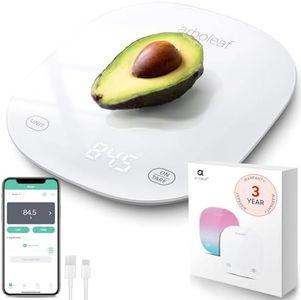 arboleaf Food Scale Digital Kitchen Scale for Baking, Cooking and Coffee 0.5g/0.1oz Smart Food Scales for Kitchen with Nutritional Calculator, Rechargeable Food Weight Scale with App, Max 10kg/22lb