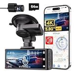 REDTIGER 4K Dash Cam Front and Rear Camera, Built-in 5.8GHz WiFi GPS, Voice Vontrol, 3.18" Touch Screen Car Dash Camera with 64GB Card, UHD 2160P Night Vision, WDR, Parking Monitor (F7N Touch)