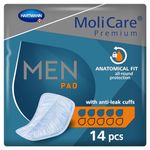 MoliCare Premium Men PAD, Incontinence Pads for Men with Bladder Weakness, V-Shaped fit, 5 Drops, Pack of 14