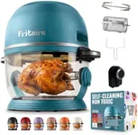 Non Toxic Air Fryer™ - Glass AirFryer 5 Quart w/ 360 Visibility, Self-Cleaning, 400F Vortex Air Fryer for Even Cooking, BPA-Free Teflon Free, 6-in-1 Functions, Rotisserie, Roast, Bake, Sage