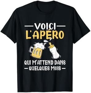 Annonce Grossesse Papa Originale Apéro Drôle Futur Papa T-Shirt