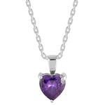 GIVA 925 Silver Purple Heart Pendant with Link Chain| Gifts for Girlfriend,Pendant to Gift Women & Girls | With Certificate of Authenticity and 925 Stamp | 6 Month Warranty*