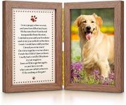 BiKontrun Dogs Memorial Picture Frame, Farmhouse Wood, Double, Tabletop, 6x4 Inches, Sympathy Gifts for Loss of Dogs