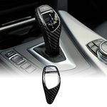 KUNGKIC Carbon Fiber Accessory Car Gear Shift Knob Head Cover Decal for BMW F20 F21 F22 F23 F30 F32 F33 F34 F35 F36 F06 F12 F13 F25 F26 F15 F16 I8 Decoration Interior Trim (TypeA, Black)