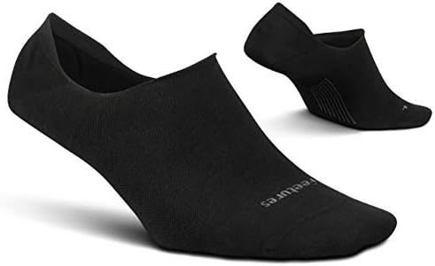 Feetures Everyday Ultra Light Cushion Invisible Sock for Women - Anti-Slip Sock Liner - Black, M (1 Pair)