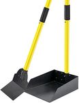 Dog Pooper Scooper,Tray and Spade Set Poop Scooper for Dogs, Adjustable Long Handle Metal Pooper Scooper with Bin for Pet Waste Removal, No Bending Clean Up for Medium and Large Dogs