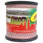 QSHOHSQ Fence Rope,Upgraded Electric Fence Polywire,6 Stainless Steel Strands for Reliable Conductivity and Rust Resistance UV Resistant,3366 Feet/1026 Meters,Red and White Color