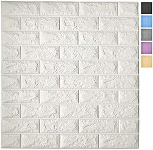 Art3d 11-Pack 64 Sq.Ft Peel and Stick 3D Wall Panels for Interior Wall Decor, White Brick Wallpaper