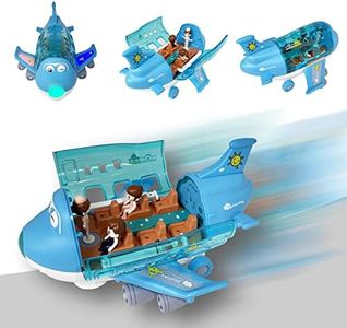 KIDSTHRILL Kids Airplane Toy, Bump & Go Technology, Toy Airplane with Flashing Colorful Lights Music & Airplane Sounds, Toys for Boys & Girls 3-12, Toddler Airplane Toys for 3 Year Old and Up