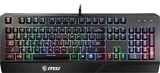 MSI Vigor GK20 RGB Gaming Keyboard, 6Zone RGB Lighting, Water Repellent, Rainbow Lighting Effect, Hotkeys Rapid Control (Multimedia/Brightness),Anti-Ghosting, Ergonomic Designed Keycaps, Gaming Base