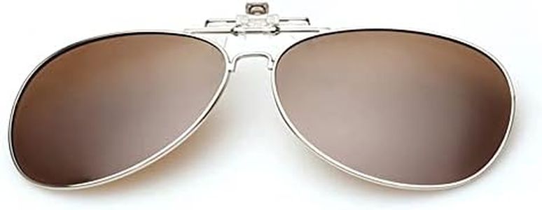 SagaSave Sunglasses Polarized Lens Glasses Clip on Polarized Day or Night Sunglasses Fashion Clip on Fit over Prescription Glasses for Driving and Outdoors, Brown