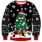 Belovecol Fun Classic Ugly Christmas Sweaters for Women Men Featuring Winter Patterns and Led Hilarious Christmas Tree Printed