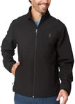 Free Country Men's Softshell Jacket Water & Wind Resistant Insulated Warm Lined Fleece Rain Hiking Outdoor Jacket for Men-Lanier-Black-Size XXL