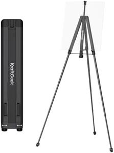 KraftGeek Easel for Painting, 65'' Portable Easel Stand for Adults, Folding Plein Air Easel for Artist, Display Easel Stand with Adjustable Canvas Holder for Wedding & Party Signs, Black