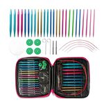 Circular Knitting Needle Set, 13 Sizes Interchangeable Aluminum Circular Knitting Needle 3mm-10mm with Case for Weaving Tools (Type 1)