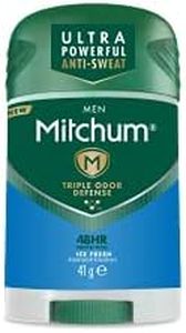 Revlon Mitchum Men Triple Odor Defense 48HR Protection Stick Deodorant & Anti-Perspirant, Ice Fresh, 41 g