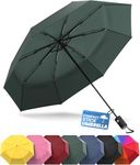 Rain-Mate Compact Travel Stick Umbrella - Portable Folding Windproof Umbrella - Auto Open & Close Button