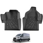 KARPAL Floor Mats Front Liners Fit for 2020-2023 Ford Transit with Vinyl Flooring (No Transit Connect), TPE All Weather Custom Fit Ford Transit Front Car Mats -1st Row