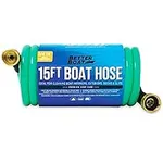 Coiled Boat Hose | Coil Hose Water Hoses Expandable Perfect Coil Water Hose RV Wash Water Hose Spring Washdown Short Small 15 Foot Coiling Garden Marine Grade 3/4 Inch Connectors Self Recoil